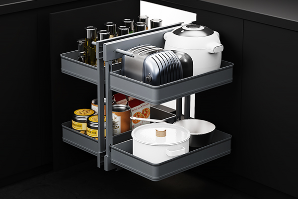 用厨房拉篮，瞬间增加30%的收纳空间